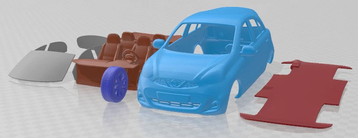 Nissan Micra 2014 Printable Car 3D Print Model .c4d .max .obj .3ds .fbx .stl .blend 
