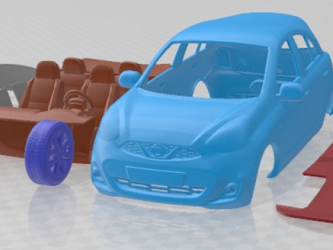 Nissan Micra 2014 Voiture imprimable Modèles 3D en vedette