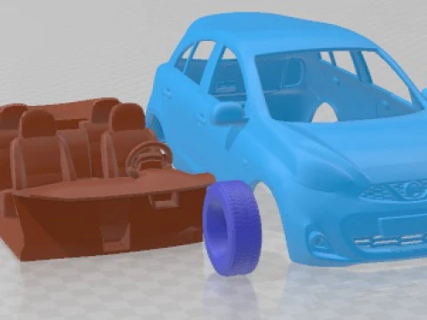 Nissan Micra 2014 Printable Car 3D Print Model