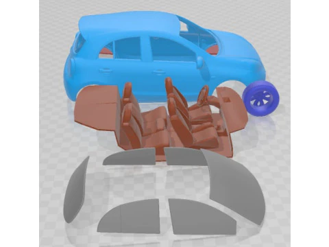Nissan Micra 2014 Printable Car 3D Print Model