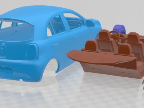 Nissan Micra 2014 Printable Car 3D Print Model