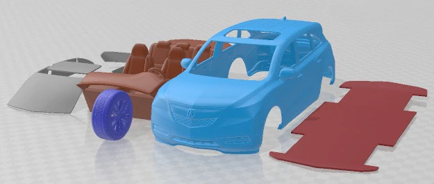 Acura MDX 2014 Printable Car 3D Print Model .c4d .max .obj .3ds .fbx .stl .blend