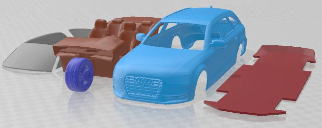 Audi A4 Avant 2013 Printable Car 3D Print Model .c4d .max .obj .3ds .fbx .stl .blend