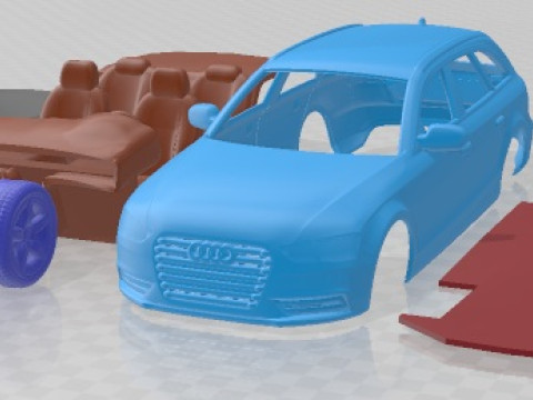 Audi A4 Avant 2013 Yazdırılabilir Araba 3D Baskı Modeli