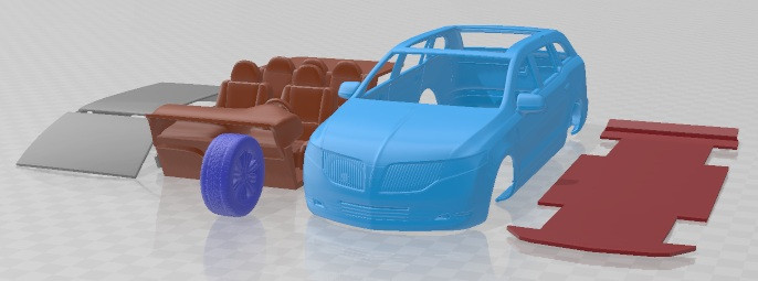Coche imprimible Lincoln MKT 2012 Modelo de impresión 3D .c4d .max .obj .3ds .fbx .stl .blend 