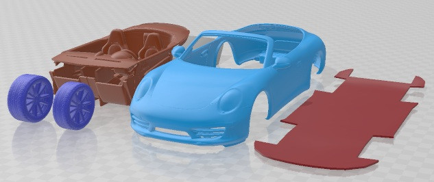 Porsche 911 Carrera S Cabriolet 2013 Printable Car 3D Print Model .c4d .max .obj .3ds .fbx .stl .blend