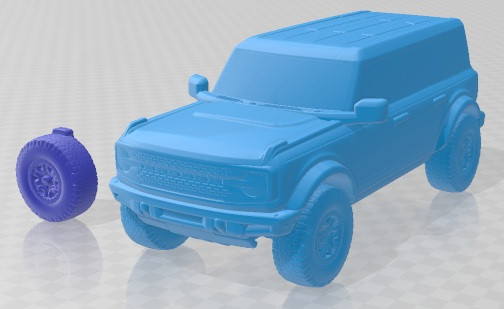 브롱코 2021 4 도어 인쇄용 자동차 3D 프린트 모델 .c4d .max .obj .3ds .fbx .stl .blend 