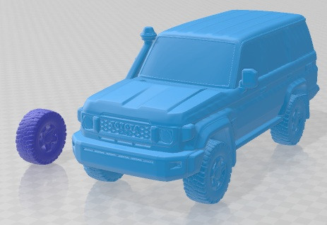 トヨタ ランドクルーザー 70 GXL 2024 印刷可能な車 3Dプリントモデル .c4d .max .obj .3ds .fbx .stl .blend 