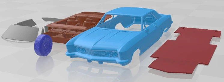 Buick Riviera 1962 Printable Car 3D Print Model .c4d .max .obj .3ds .fbx .stl .blend 