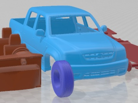 Samochód do wydrukowania Toyota Hilux z podwójną kabiną 2001 Model do druku 3D