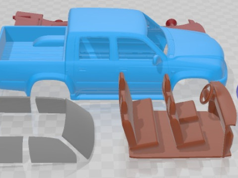 Samochód do wydrukowania Toyota Hilux z podwójną kabiną 2001 Model do druku 3D