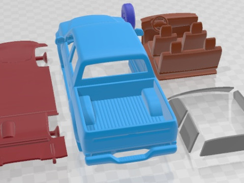 Samochód do wydrukowania Toyota Hilux z podwójną kabiną 2001 Model do druku 3D