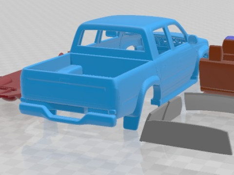 Samochód do wydrukowania Toyota Hilux z podwójną kabiną 2001 Model do druku 3D