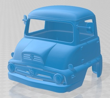 Camión de cabina con carrocería imprimible Thames Trader 55 1956 Modelo de impresión 3D .c4d .max .obj .3ds .fbx .stl .blend