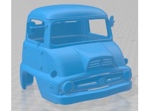 Camión de cabina con carrocería imprimible Thames Trader 55 1956 Modelo de impresión 3D
