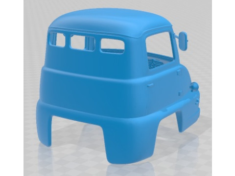 Camión de cabina con carrocería imprimible Thames Trader 55 1956 Modelo de impresión 3D