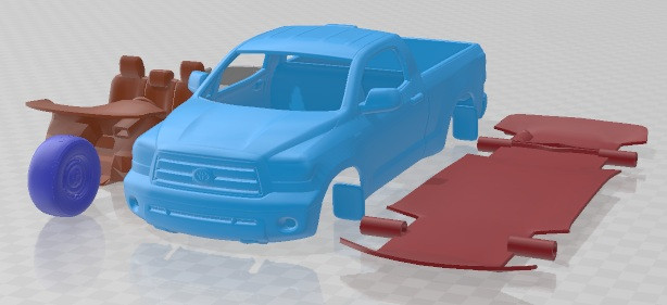 Toyota Tundra Normal Kabin 2011 Yazdırılabilir Araba 3D Baskı Modeli .c4d .max .obj .3ds .fbx .stl .blend