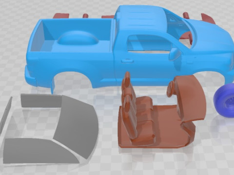 Toyota Tundra Normal Kabin 2011 Yazdırılabilir Araba 3D Baskı Modeli