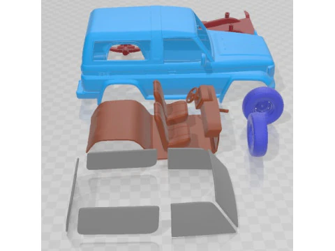 Toyota Land Cruiser J70 3 Doors 1990 Printable Car 3D Print Model