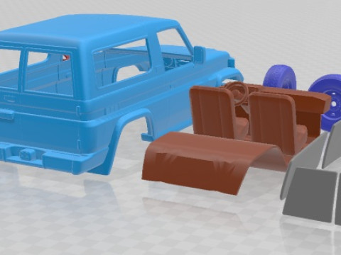 Toyota Land Cruiser J70 3 Portes 1990 Voiture Imprimable Modèles 3D en vedette