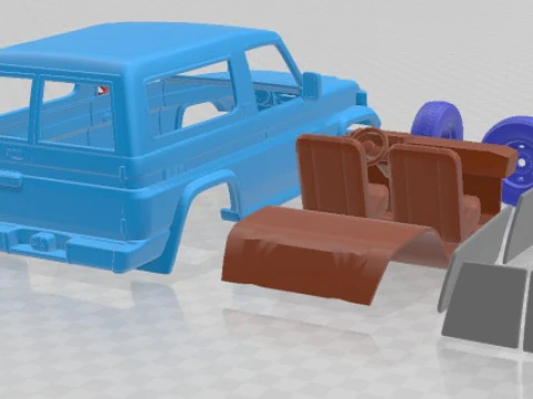 Toyota Land Cruiser J70 3 Doors 1990 Printable Car 3D Print Model