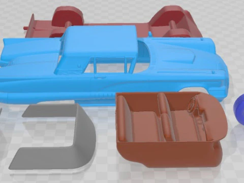 Thunderbird Sport Coupe 1958 Printable Car 3D Print Model