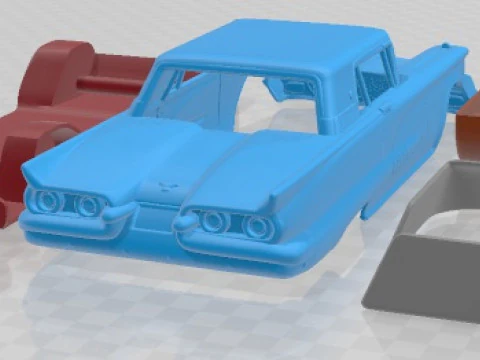Thunderbird Sport Coupe 1958 Printable Car 3D Print Model