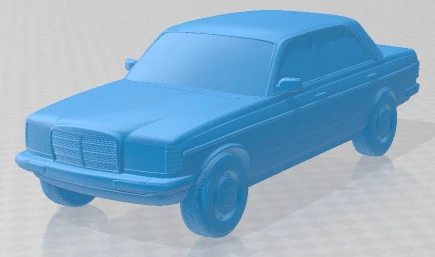 Mercedes Benz W123 Sedan 1975 Printable Car 3D Print Model .c4d .max .obj .3ds .fbx .stl .blend 