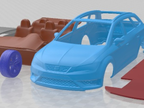 Seat Leon ST Cupra 280 2015 Printable Car 3D Print Model