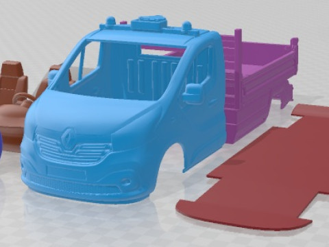 Renault Trafic Damper 2018 Yazdırılabilir Kamyon 3D Baskı Modeli