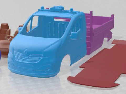Renault Trafic Tipper 2018 Printable Truck 3D Print Model