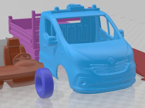 Renault Trafic Tipper 2018 Printable Truck 3D Print Model