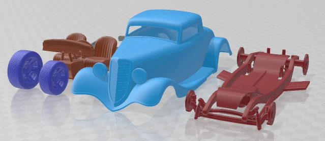1934 Full Fender Coupe Street Rod Printable Car 3D Print Model .c4d .max .obj .3ds .fbx .stl .blend 