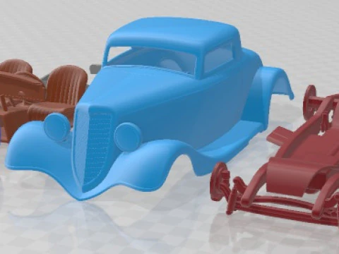 1934 Full Fender Coupe Street Rod Printable Car 3D Print Model