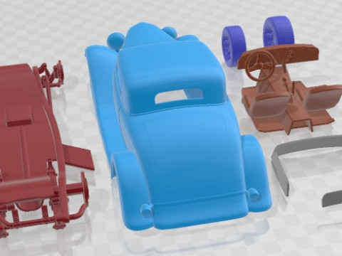 1934 Full Fender Coupe Street Rod Printable Car 3D Print Model