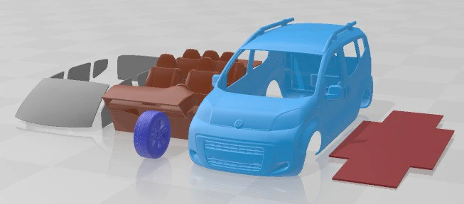 Fiat Fiorino Qubo 2011 Printable Car 3D Print Model .c4d .max .obj .3ds .fbx .stl .blend 