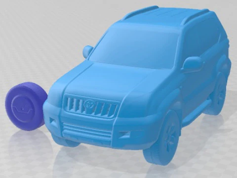 Auto stampabile Toyota Land Cruiser Prado 120 3 porte 2009 Modello di stampa 3D