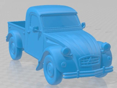 Citroen 2CV Pickup Printable Car 3D Print Model
