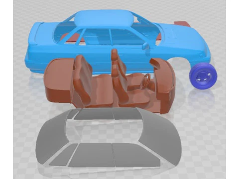 Subaru Legacy 1989 Printable Car 3D Print Model
