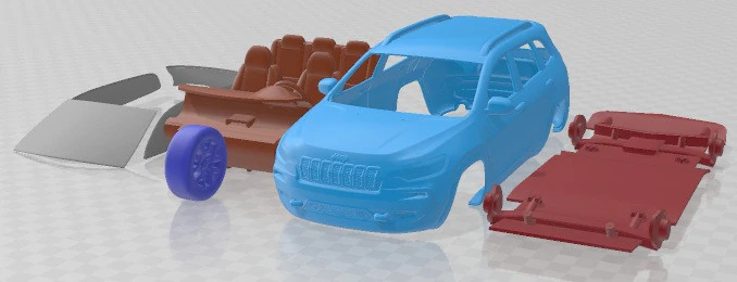 Jeep Cherokee 2019 Printable Car 3D Print Model .c4d .max .obj .3ds .fbx .stl .blend 
