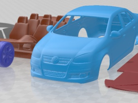 Auto stampabile Volkswagen Jetta A5 2010 Modello di stampa 3D