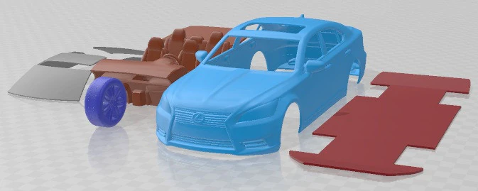 Lexus LS 460 2013 Printable Car 3D Print Model .c4d .max .obj .3ds .fbx .stl .blend 