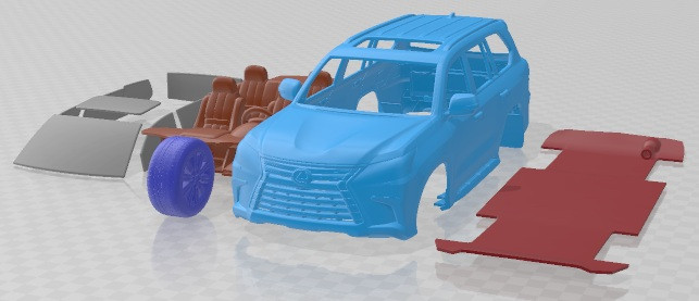 Lexus LX 570 2016 Printable Car 3D Print Model .c4d .max .obj .3ds .fbx .stl .blend 