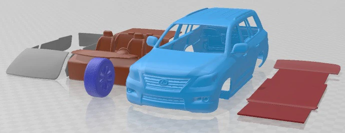 Lexus LX 570 2010 Printable Car 3D Print Model .c4d .max .obj .3ds .fbx .stl .blend 