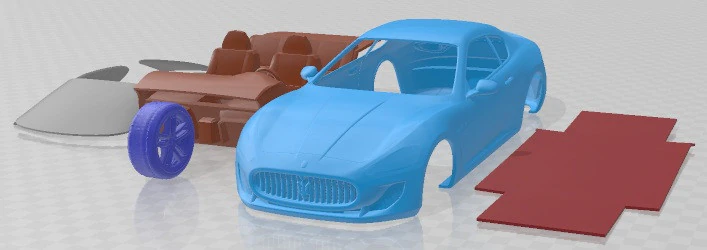 Maserati Gran Turismo MC Stradale 2012 Printable Car 3D Print Model .c4d .max .obj .3ds .fbx .stl .blend