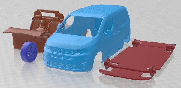 Peugeot Partner 2019 Printable Van 3D Print Model .c4d .max .obj .3ds .fbx .stl .blend