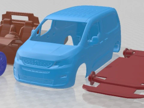 Peugeot Partner 2019 Yazdırılabilir Minib&uuml;s 3D Baskı Modeli