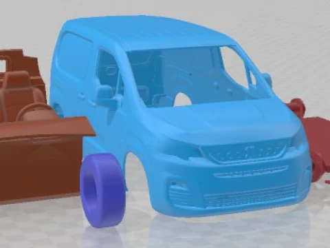 Peugeot Partner 2019 Printable Van 3D Print Model