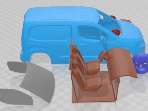 Peugeot Partner 2019 Printable Van 3D Print Model