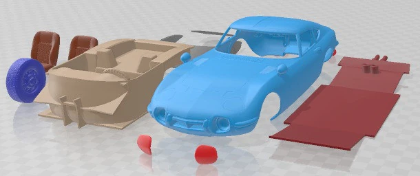 Toyota GT 2000 1967 Printable Car 3D Print Model .c4d .max .obj .3ds .fbx .stl .blend 